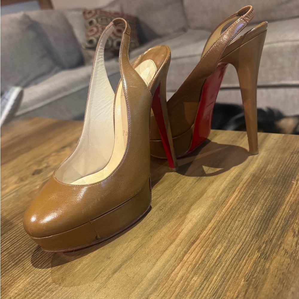 Christian Louboutin Brown and Red Heels